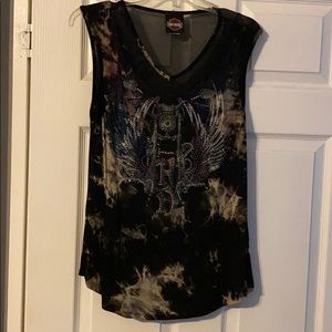 Harley Davidson rhinestone tank top